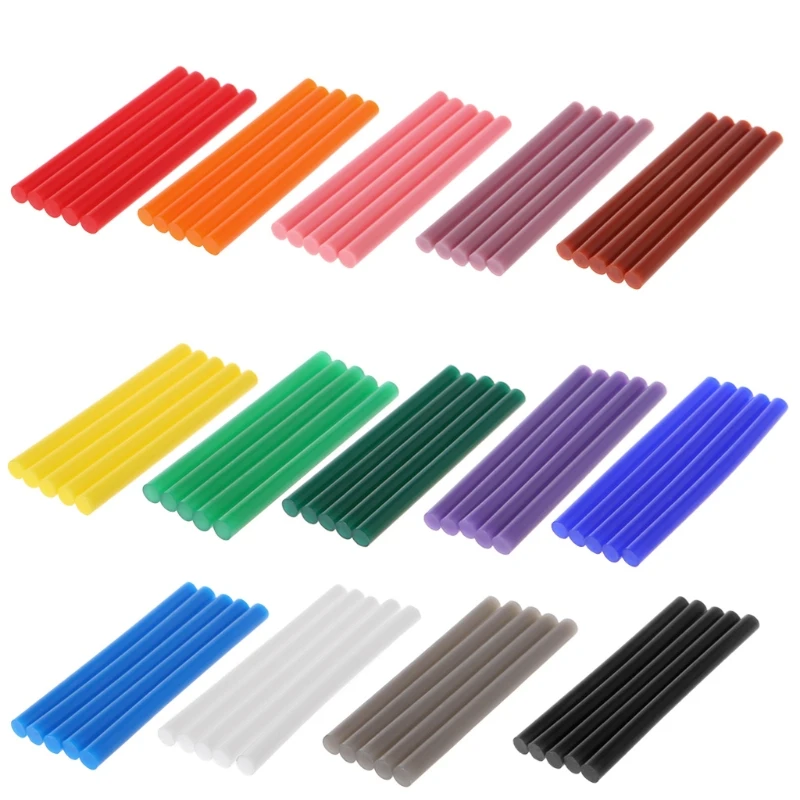 Bâton de colle thermofusible coloré 7x100mm, 5 pièces, adhésif pour bricolage artisanat outil de réparation de jouets