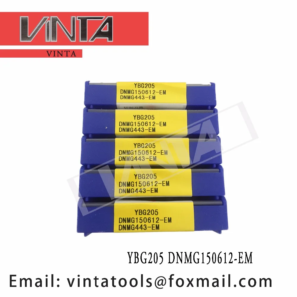 high quality 10pcs/lots YBG205 YBM253 DNMG150612-EM cnc carbide threading inserts cutting blade tools