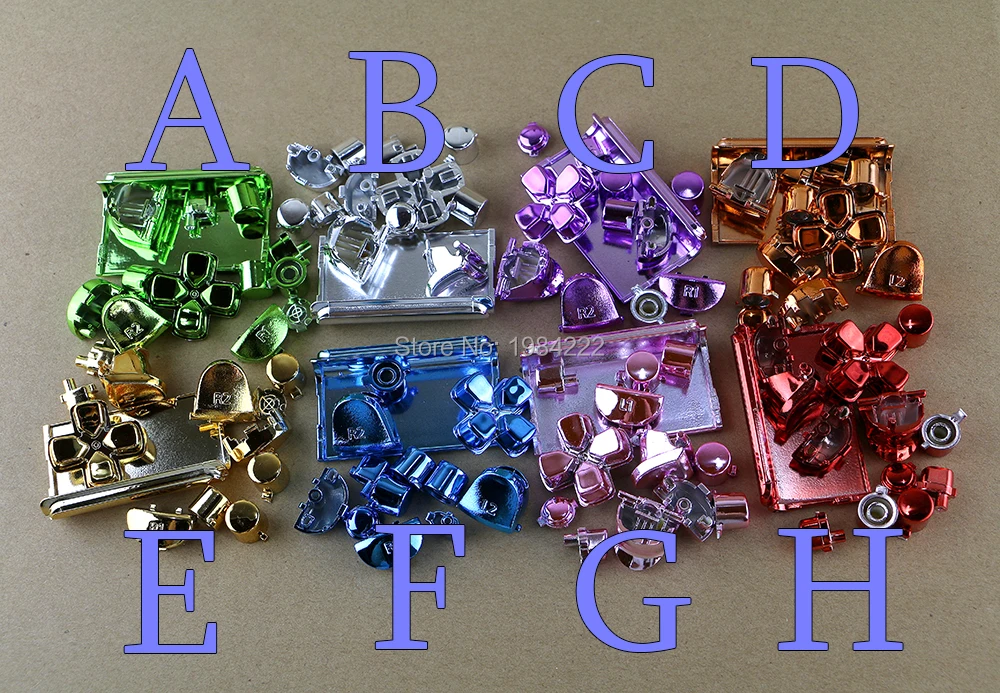 OCGAME 2 مجموعات/وحدة أزرار كاملة Mod مجموعة كروم ل بلاي ستيشن 4 PS4 تحكم المقود لعبة فيديو 8 ألوان