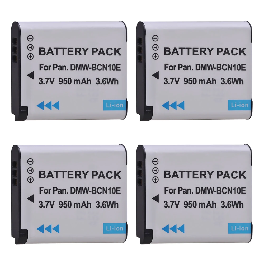 

PowerTrust 4Pcs 950mAh DMW-BCN10E DMW-BCN10 BCN10 BCN10E Replacement Battery for Panasonic Lumix DMC-LF1, DMC LF1,DMC-LF1W LF1K