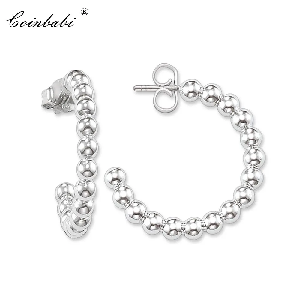 Hoop Earrings Creole Dots Bohemia Gift For Women  High Quality Earring 925 Sterling Silver Zirconia Fashion Jewelry