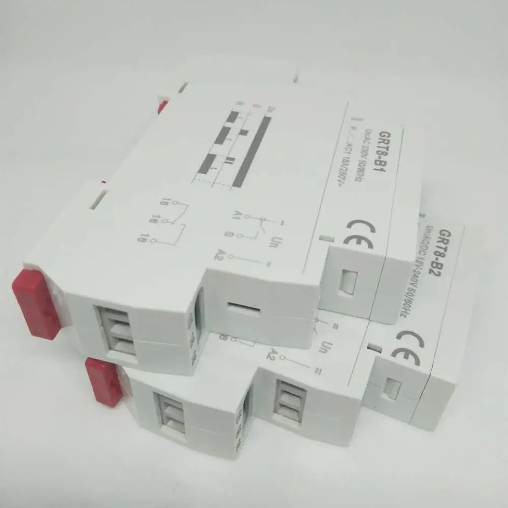 1pcs DIN Rail 16A 12V 24V 220V SPDT Delay OFF Timer GRT8-B AC230V or AC/DC12-240V Power Off Delay Time Relay