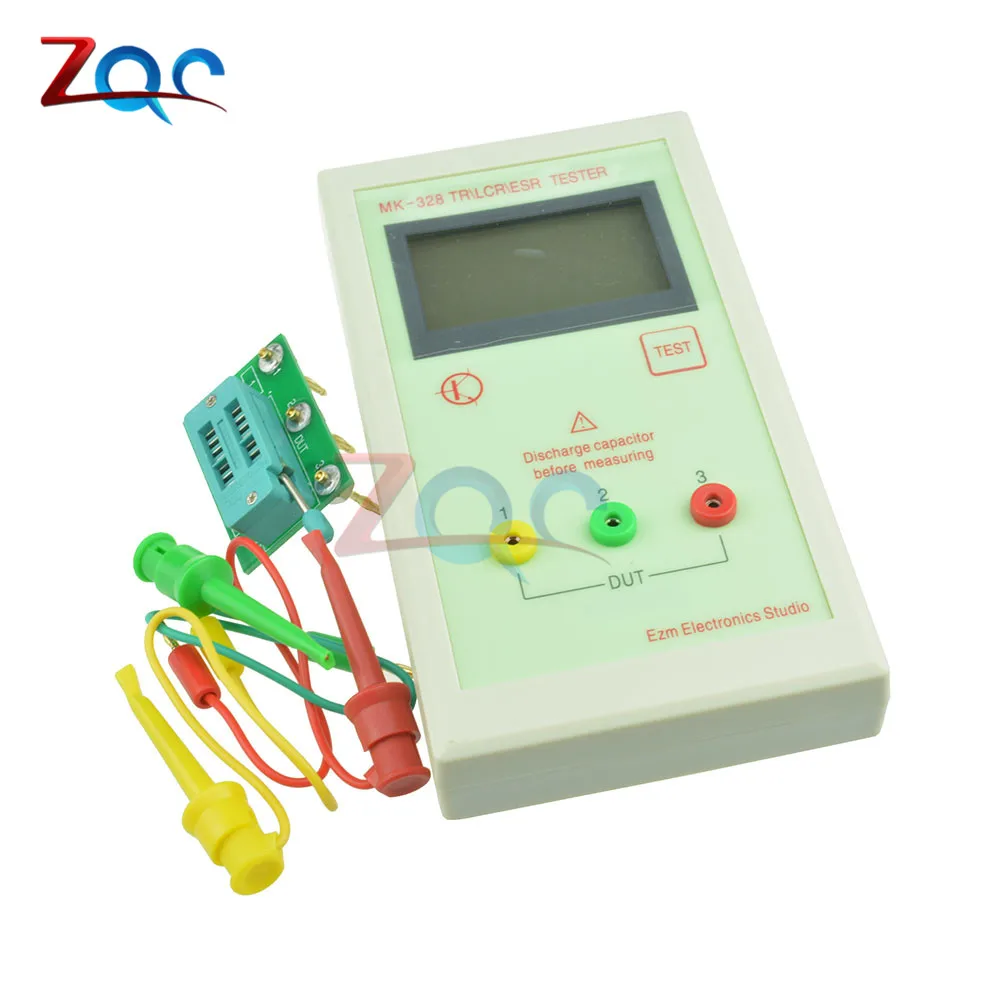 MK-328 Tester Transistor Inductance Capacitance Resistance ESR Meter TEST MOS/PNP/NPN Automatic Detector with Clip Cable