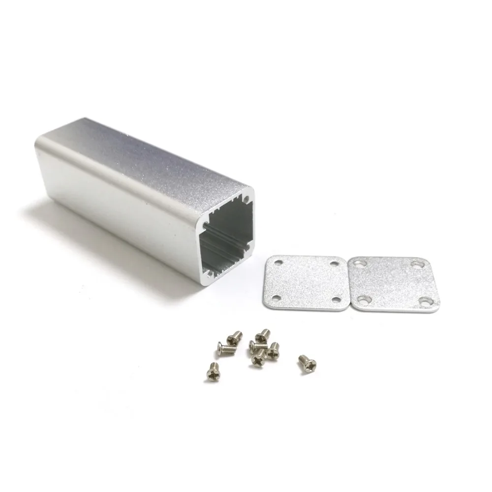 Aluminum Alloy Shell Electrical Project Enclosure Small Power Case DIY 32*32*100mm Silver