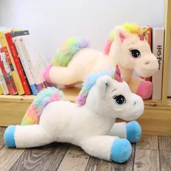 Peluches de unicornio arcoíris de 40cm, 60cm y 80cm para niños, muñeco de peluche de animales de dibujos animados, regalo de cumpleaños y Navidad