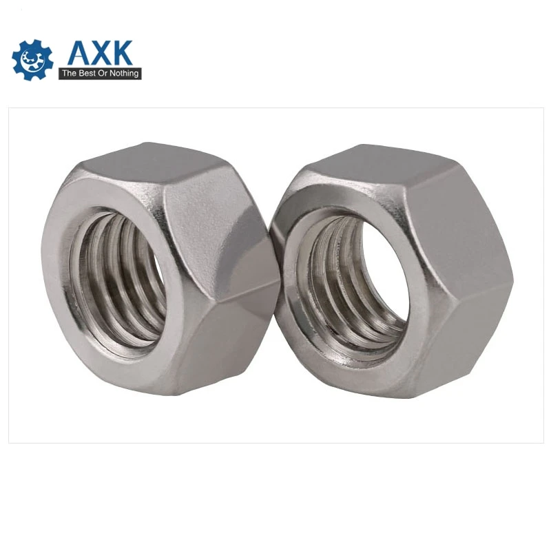 DIN934 M2 M2.5 M3 M4 M5 M6 304สแตนเลสสตีล Hex Nut Hexagon Nuts เมตริกด้ายชุดสำหรับสกรูสกรู a2-70