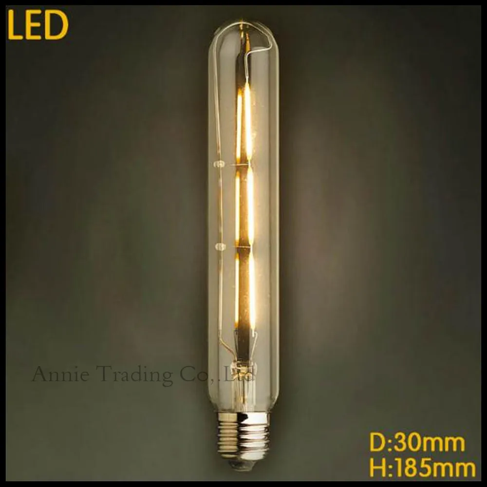 220V 2W/3W/4W/6W LED Filament Edison Bulb E27 T10 T185 T225 T300 Vintage Long Test Tube Tubular Bulbs LEDs Filament Bulb