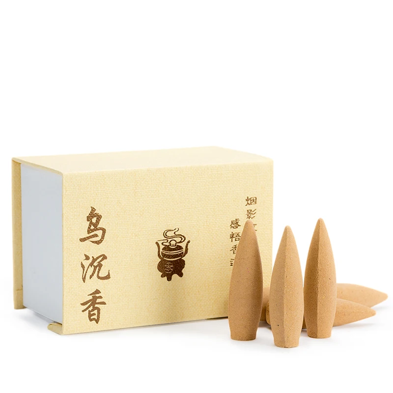 

PINNY Natural Backflow Incense Cone 30 Minutes Large Hollow Incense Handmade Home Fragrance Sandalwood Lengthened Bullet Incense