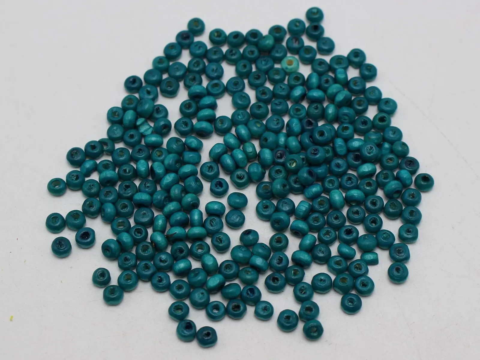 1000 Blue 4mm Round Wood Seed Beads~Wooden Beads