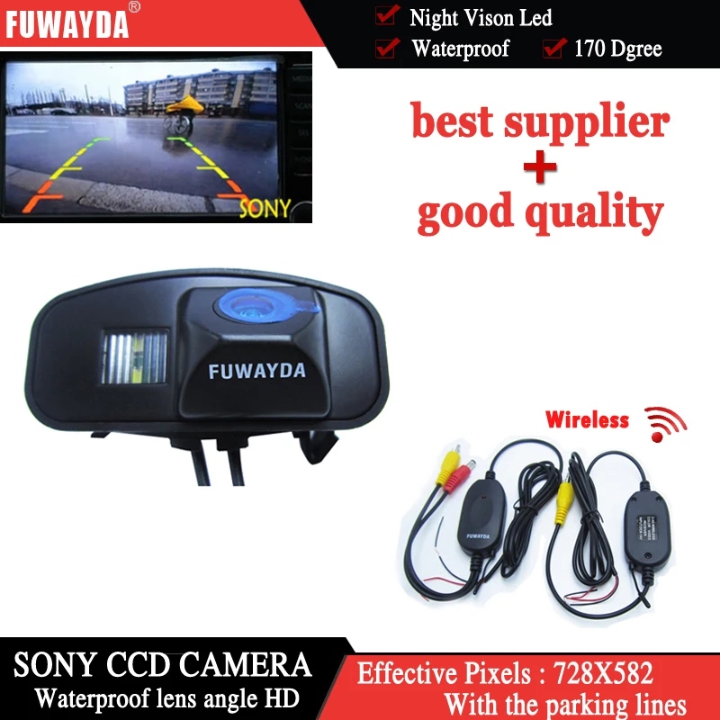 FUWAYDA Wireless For SONY CCD Car Rear View With Guide Line Navigation Kits CAMERA for Honda CRV CR-V Odyssey Fit Jazz Elysion