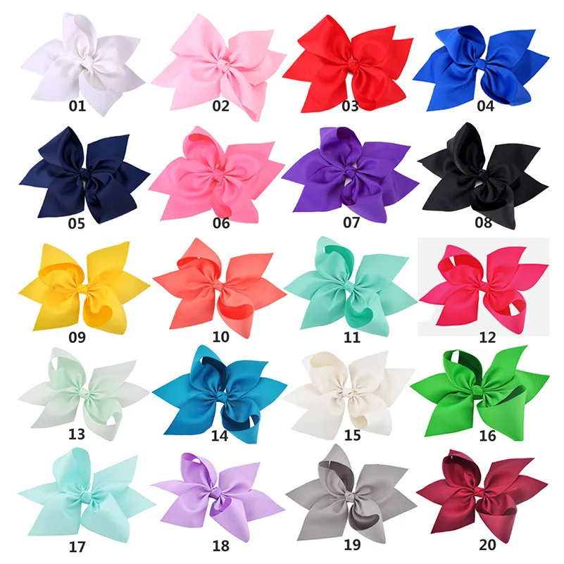 20 Pcs/lot 10 Inch girls hair bows cute ribbon bowknot headwear for children baby hairpins kids hair Accessories