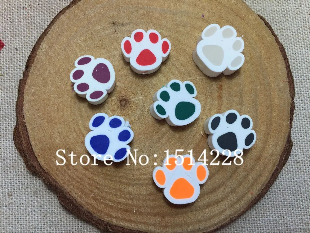 

Hot selling mixed 100pcs/lot polymer clay cute footprint beads for home decoration,DIY