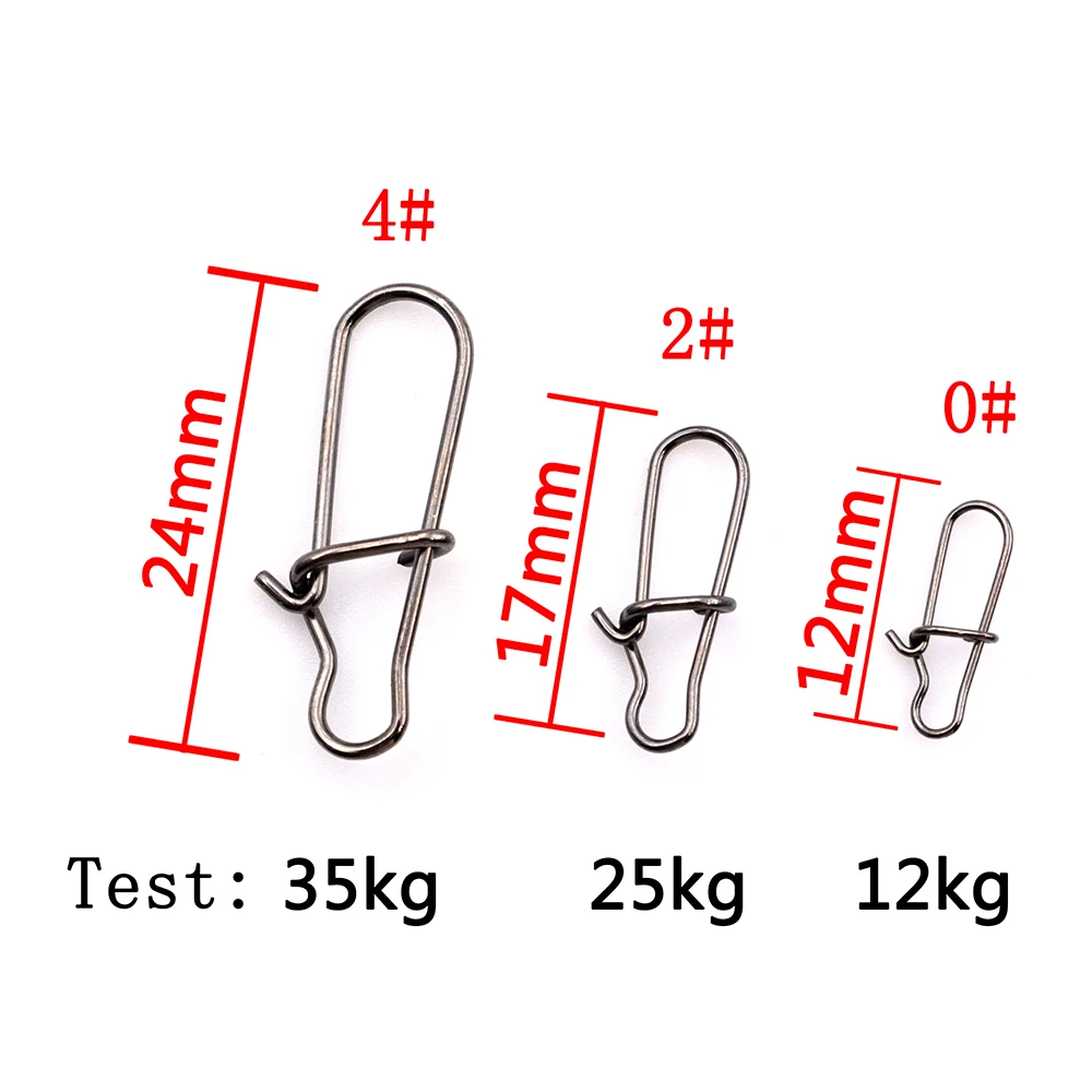 20pcs Hooked Safety Snaps Hook Lure Accessories Connector Snap Pesca Snap Stainless Steel Fishing Barrel Swivel fishing-tackle