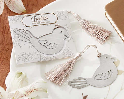 30 pcs/lot bulk sell wedding favor wedding gift Silver Finish loving bird white Tassel SQ1034