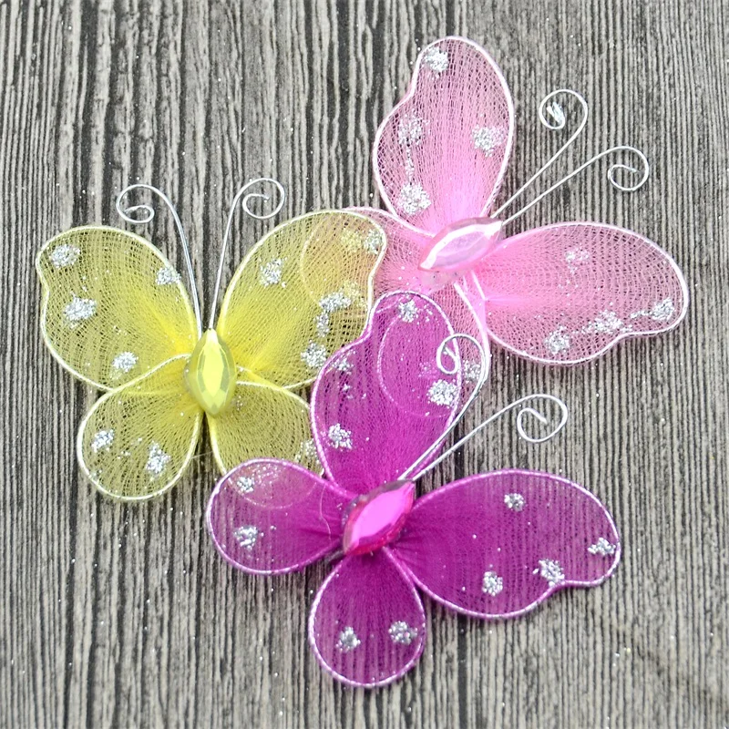 New 20pcs 3D color silk butterfly PVC wall stickers home kitchen multi-purpose decorative crafts children\'s baby toys