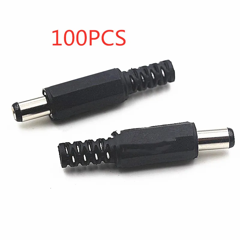 100PCS/Lot DC power Jack Plug 5.5*2.1MM 9mm short DC005 Charge Connector Male 5.5*2.1