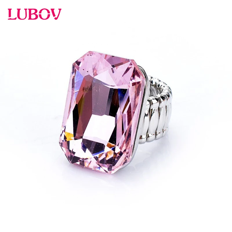 2018 Personality Elegant Big Ring for Women 7 Colors Big Resin Stone Fashion Elastic Stretch Finger Rings Jewelry Christmas Gift