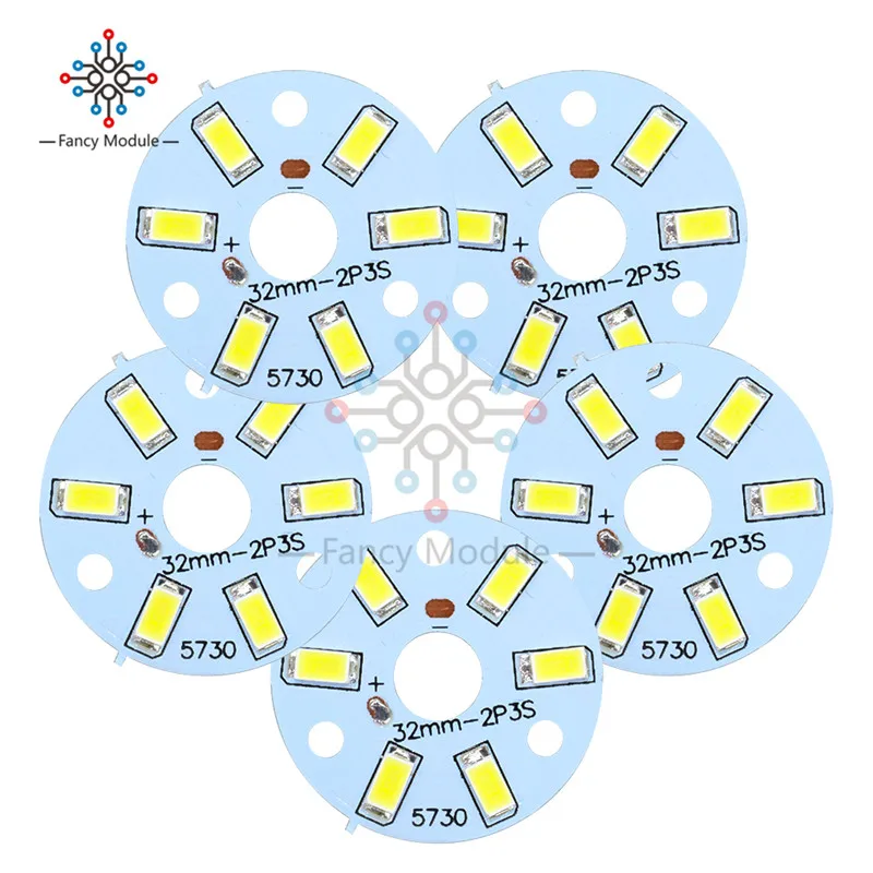 10 sztuk Super jasne SMD5730 Led Light PCB 12V 100LM/W płyta lampy 3W żarówka LED biała