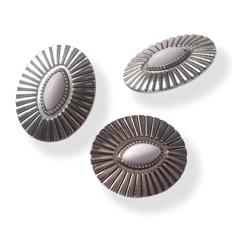 3pcs/lot Retro Zinc Alloy Oval  Decorative Buttons Charms Pendants For DIY CONCHO Hair Jewelry Accessories