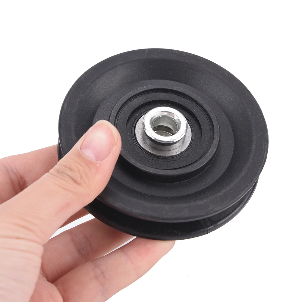 2019 New Wearproof Nylon Bearing Pulley Wheel Cable Gym Fitness Equipment Part Universal Black 90mm