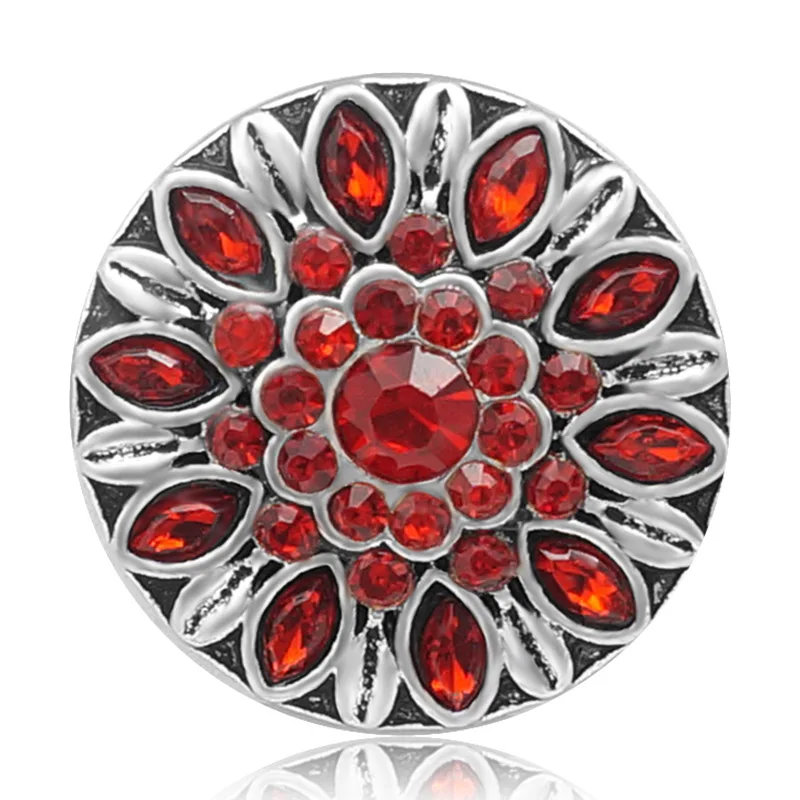 KZ3384 nowe piękno eleganckie Rhinestone okrągłe kwiaty 20MM zatrzask metalowy guziki dla majsterkowiczów 18mm snap biżuteria hurtowych