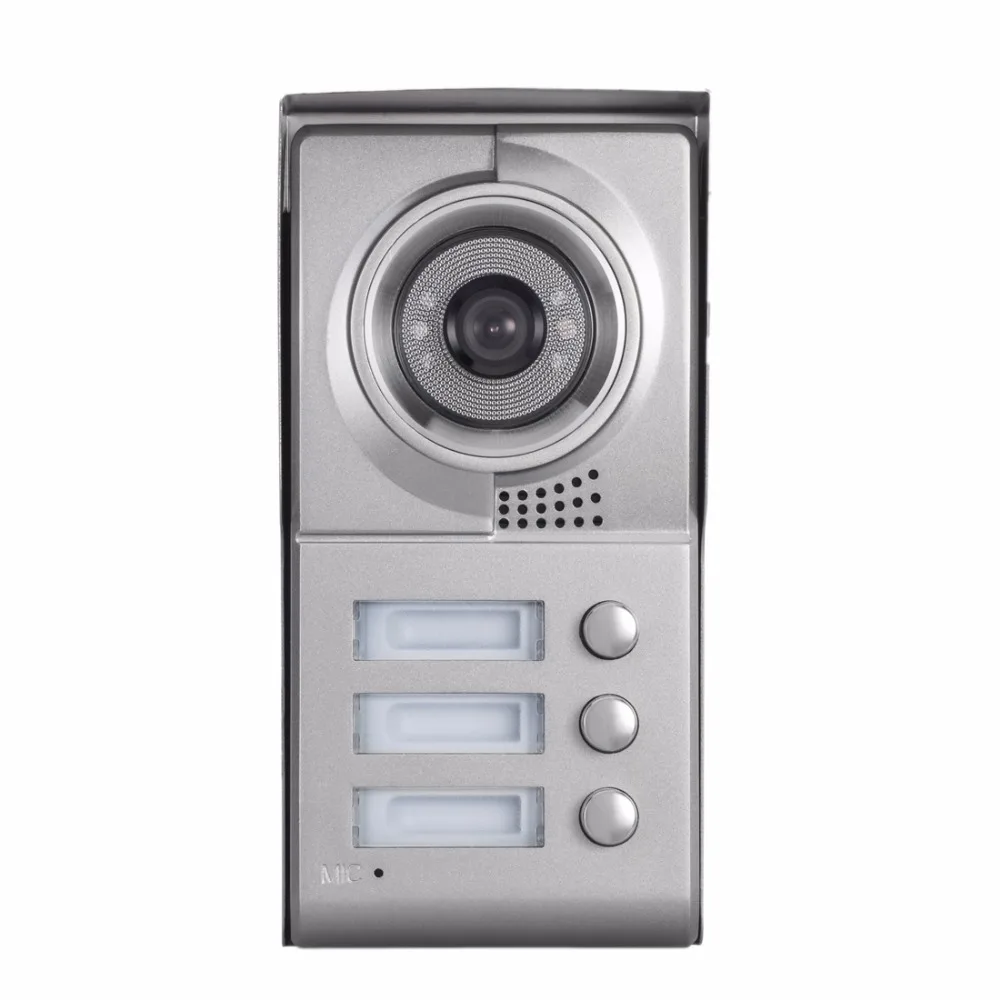 Yobang Security 3 buttons Door Camera For 3 Units Apartment Video Intercom Doorbell Door Phone System