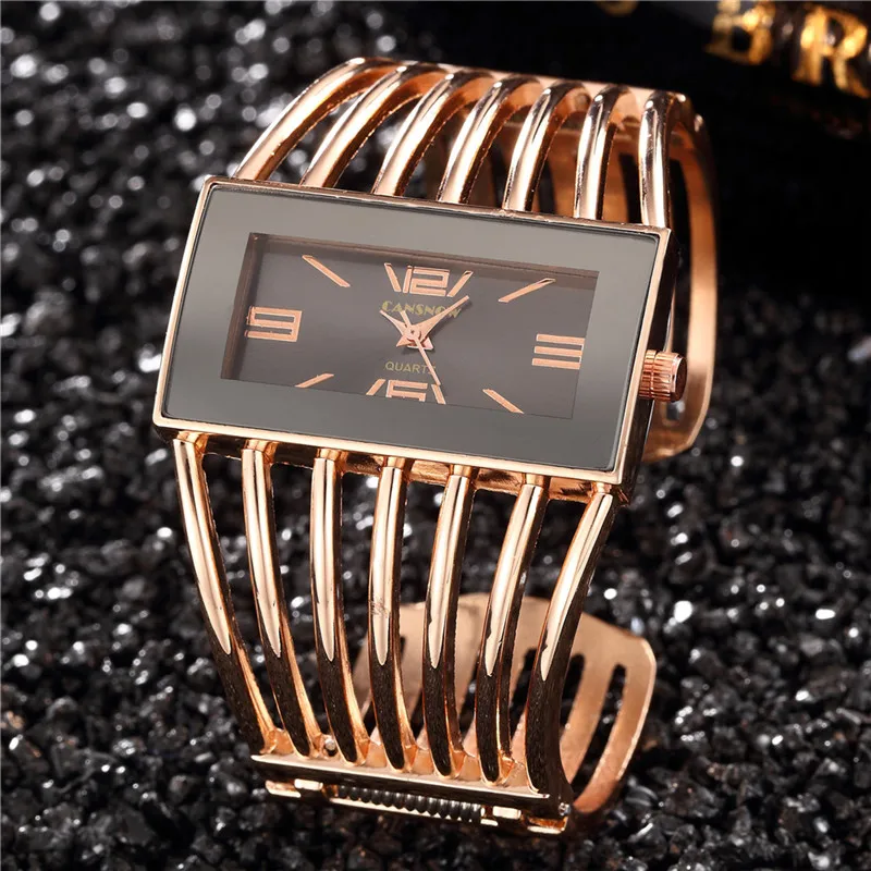 Women Fashion Bangle Watch Dress Full Stainless Steel Strap Luxury Rose Gold Bracelet Wrist Watch 2023 Hot Relogios Femininos