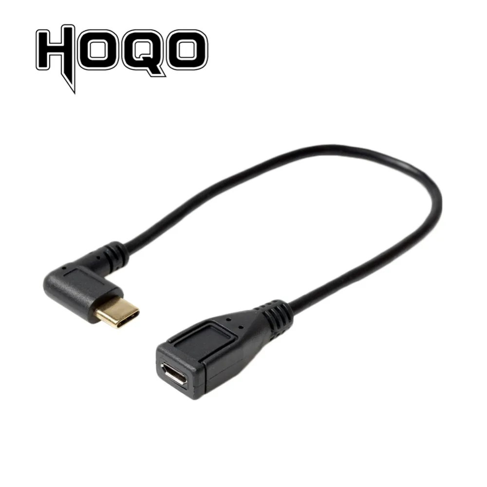 Angled 90 degree USB C Micro B Mini USB 5Pin Male to USB 3.1 Type C Elbow Micro USB 2.0 OTG Data Adapter Cable