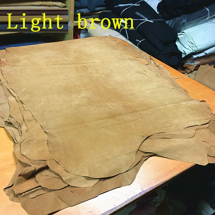 Light Brown Genuine Pig Split Suede Leather Material Whole Piece