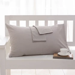 Taie d'oreiller standard en coton pour chambre à coucher, housse de coussin solide, document, literie, 40x60cm, 50x70cm, 50x90cm