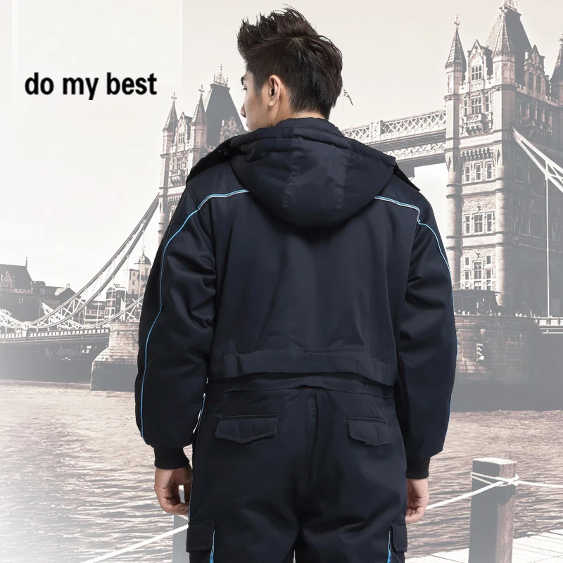 Company Worker Uniform Factory Working Clothes Warm Cotton Clothing Coveralls Autumn and Winter Work Clothes Jumpsuit
