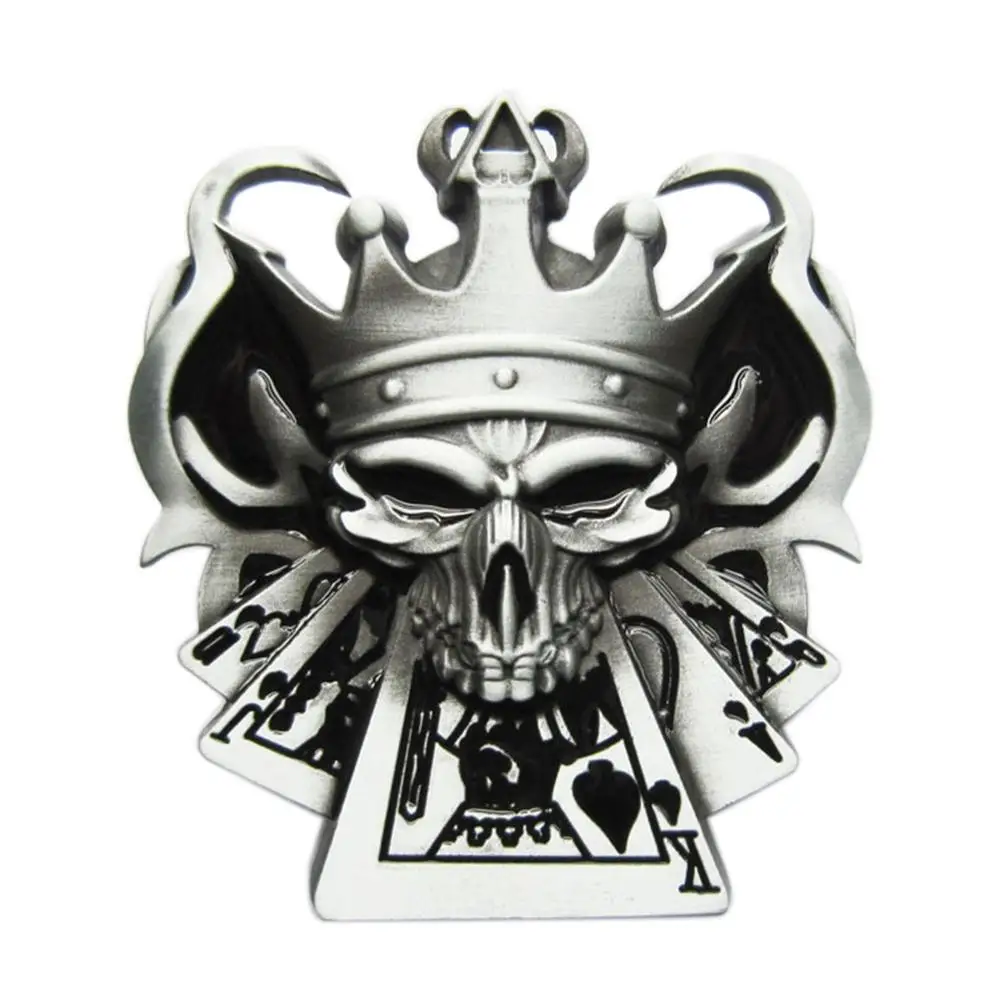 Novo Vintage Emo Skull Casino Esmalte Belt Buckle também Stock nos EUA BUCKLE-SK012