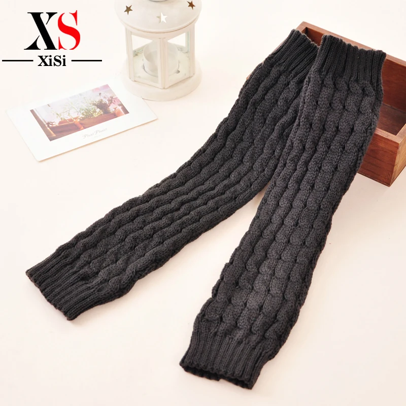 

Casual Style Acrylic Legwarmers Thick Leg Warmers For Ladies Wool Winter Soft Knitted Stocking Boot Legging White