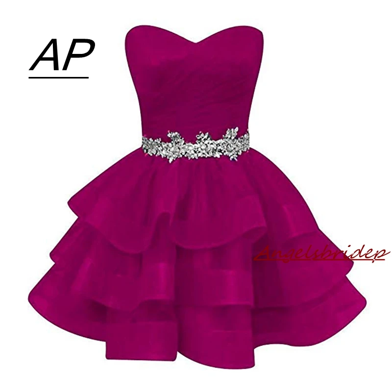 

Fashion Ball Gown Tulle Homecoming Dress Short Sweetheart Crystals Sash Party Dresses Plus Graduation Dresses Beads Gowns