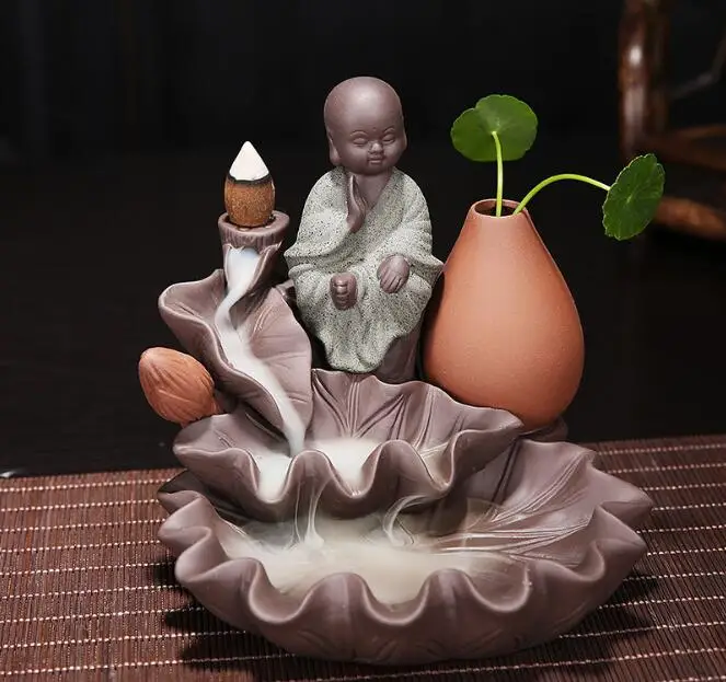 

The Little Monk Ceramic Burner Or Incense Cones Backflow Incense Burner Censer Keep A Good Mood Use In The Home Office Teahouse