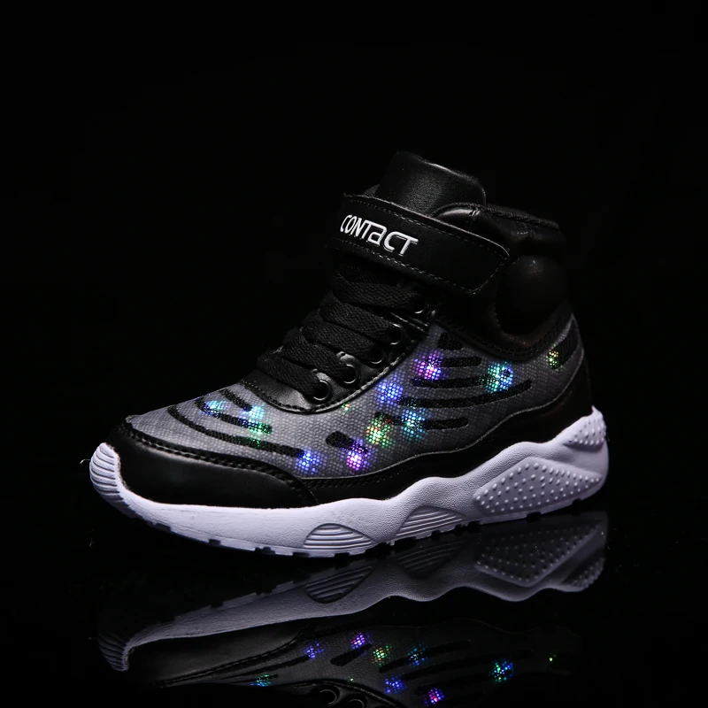 Wujek Jerry buty Led dla dziecka USB chargering Light Up chłopięce buty sportowe typu Sneakers dziewczyny świecące buty mody szkoła wygodne na co dzień