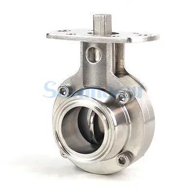 Fit Rohr O.D 19/25/32/38/45/51mm Tri Clamp 1.5 "2" 304 Edelstahl Sanitär Ferrule Schmetterling Ventil Keine Antrieb – Detail 1