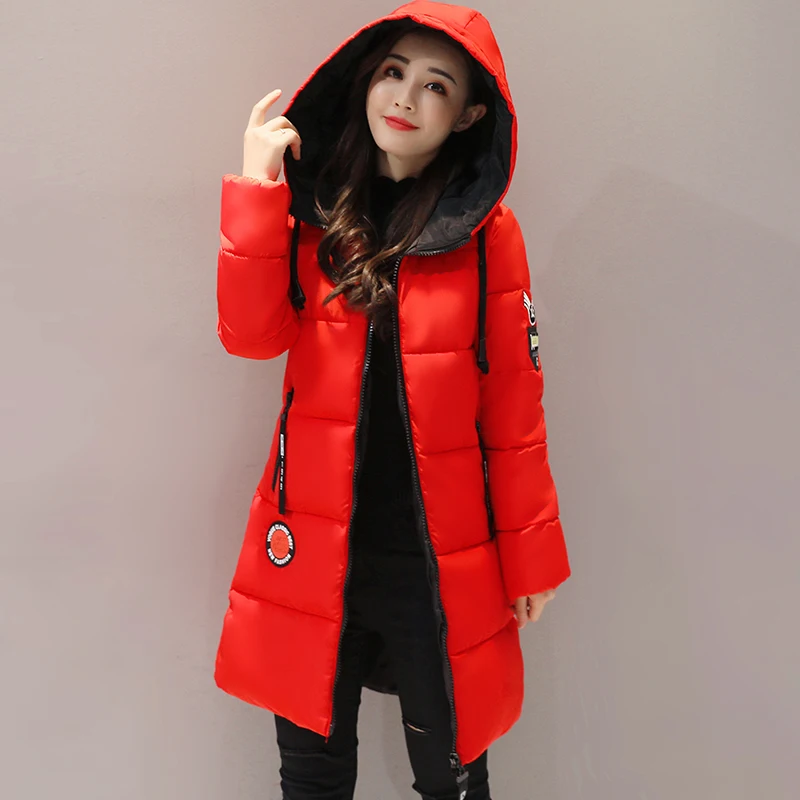 Parka invernale da donna giacca con cappuccio cappotto caldo Plus Size Slim capispalla in cotone di media lunghezza giacca da studente Casual basi