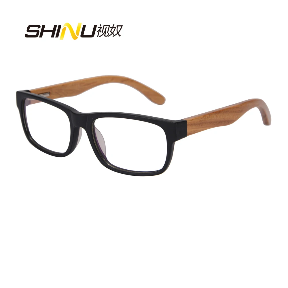 SHINU Brand New korean retro real wood handmade glasses frame men women plain glasses computer glasses oculos de grau custom