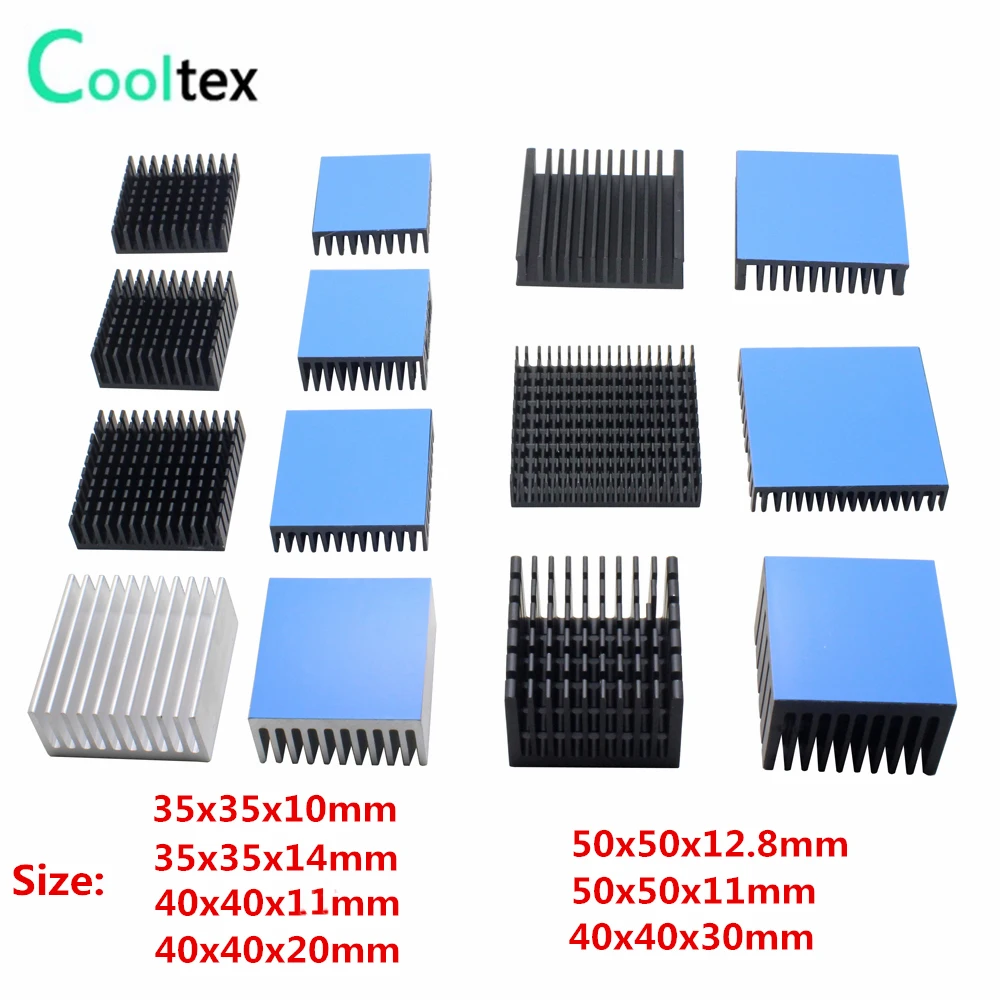 7 model Aluminum Heatsink Heat Sink Radiator Cooling cooler For Electronic Chip IC LED computer With Thermal Conductive Tape