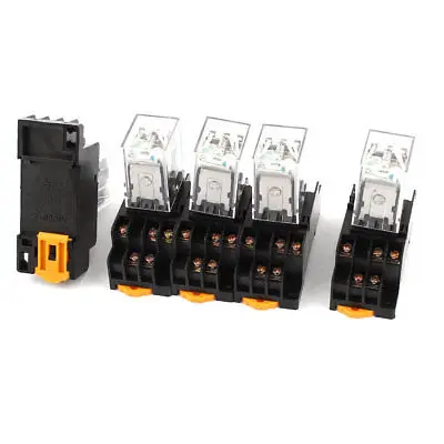 

5 Pcs HH53PL DC 24V Coil 3PDT 11Pin 35mm DIN Rail Mounting Electromagnetic Relay