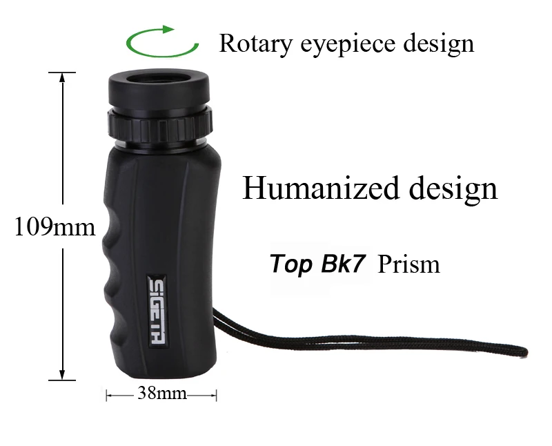 Pocket 8x25 Waterproof Monocular Compact And Portable Handheld Non-slip Telescope With Bak4 Prism Optics For Camping Tourism