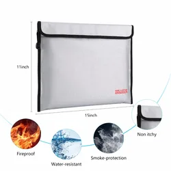 Fireproof Money Document Bag Storage Safe Waterproof Fire Protection 380mm*280mm