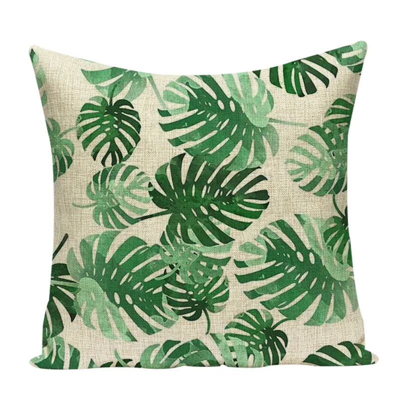 2018 latest linen pillowcase  palmier printing Cushion Cover tropical Fashion Sofa decoration Cojin 18 throw Cushion Cover 45*45