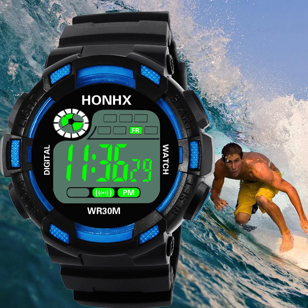 Vida resistente al agua hombres mujeres relojes deportivos digitales multifunción LED Reloj electrónico hombre señoras Fitness Reloj de pulsera Reloj Saati