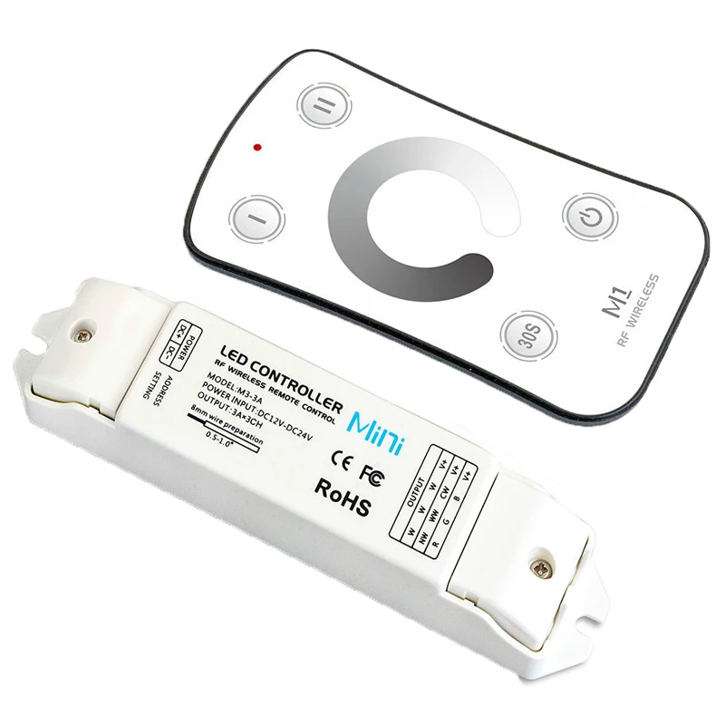 LTECH-regulador de intensidad de tira Led, DC12-24V remoto táctil RF de 2,4G, receptor de voltaje constante, 3A, 3 canales, 5A/4CH, 5050, 3528,