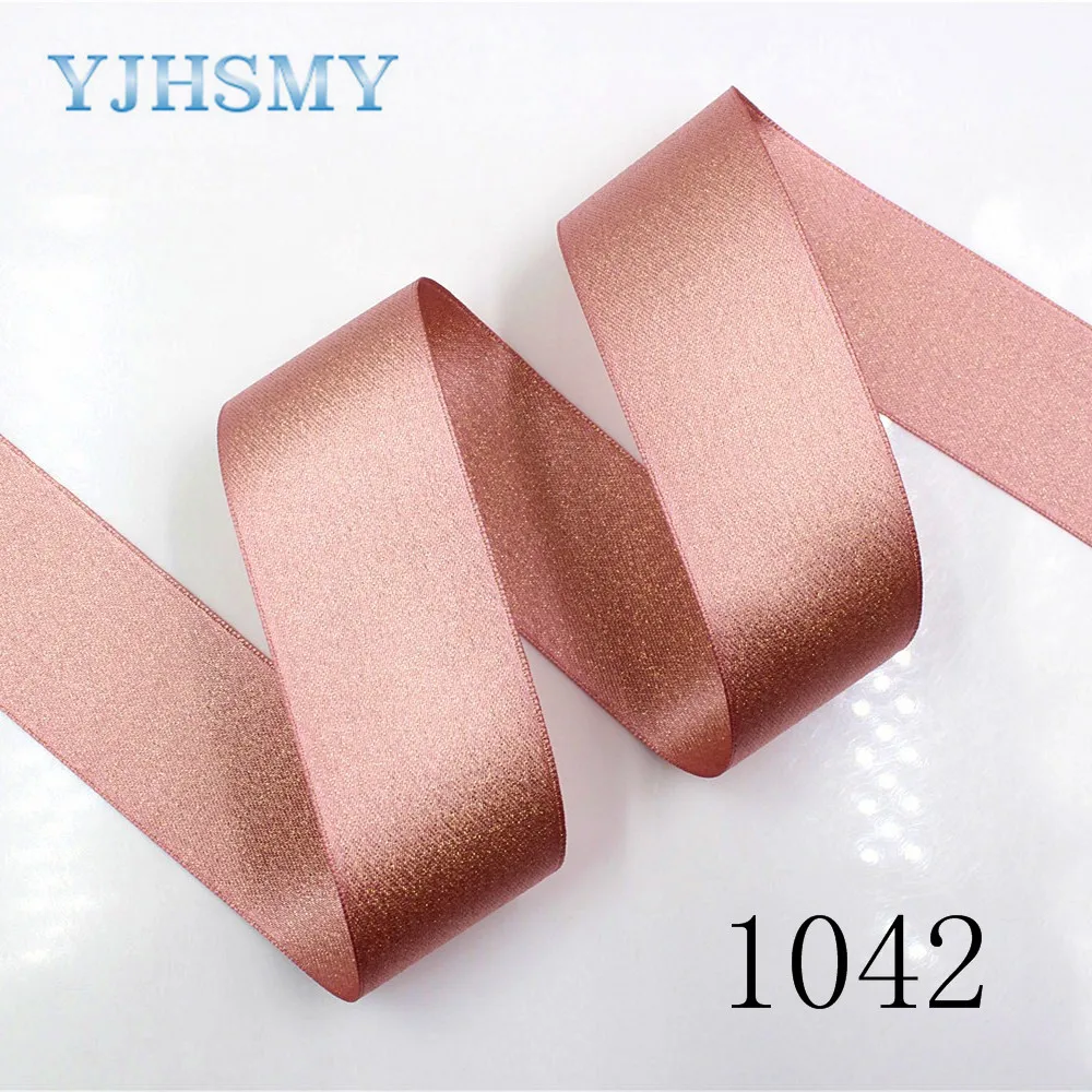 YJHSMY 1712293 38 mm 10 yards Double-sided gold ribbon Thermal transfer Printed grosgrain Wedding Accessories DIY  material