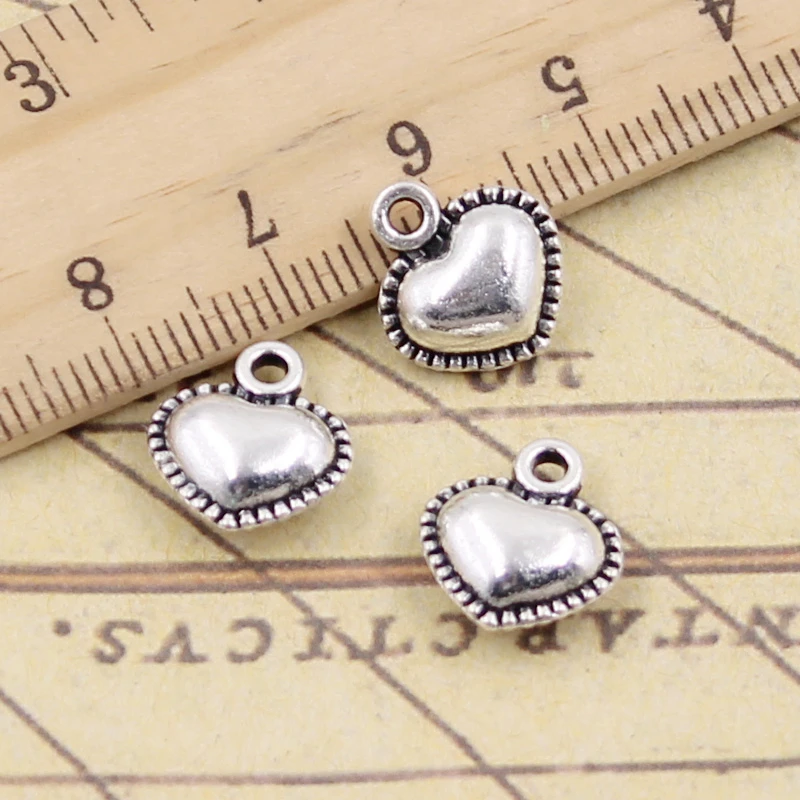 20pcs Charms Lovely Heart 13x12mm Tibetan Silver Color Pendants Antique Jewelry Making DIY Handmade Craft