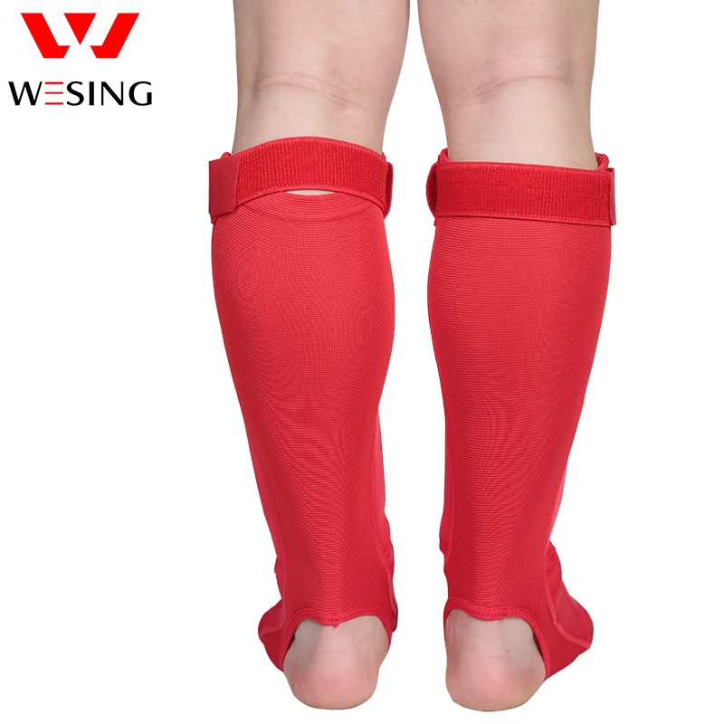 Wesing Professional IFMA Muay Thai Shin Instep Guards and Elbow Guards Muay Thai Protection Equipment Red Blue