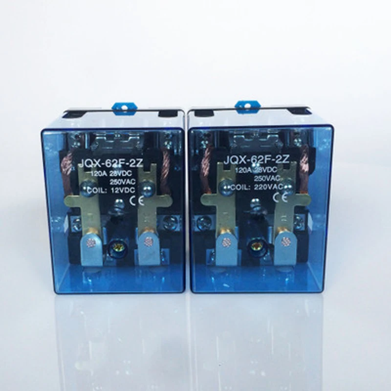 1Pcs Silver Alloy Contact JQX-62F 2Z 120A High current relay DC12V DC24V AC110V AC220V industrial control